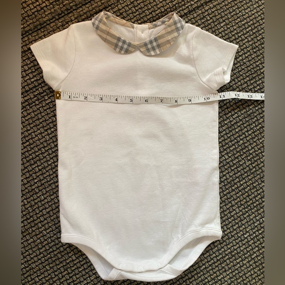 🔥NWOT🔥BURBERRY NOVA CHECK Baby/Toddler S/S White Onsie👶18 months/2T🔥Unisex - Picture 10 of 12